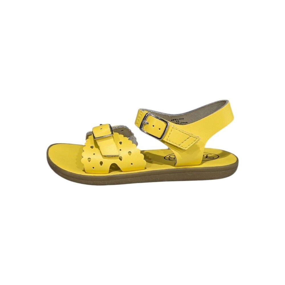 Footmates Kids Ariel Saltwater Salt Water Sandals Butter Yellow Leather Girls 11
